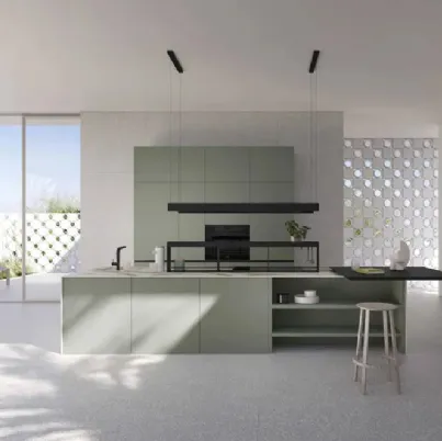 Cucina Moderna con isola Sky Green di Ar-Tre