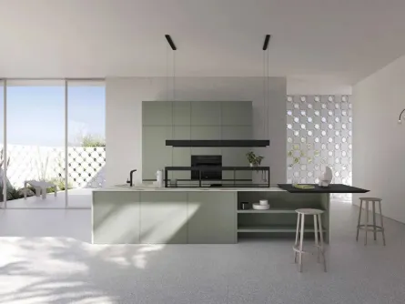 Cucina Moderna con isola Sky Green di Ar-Tre